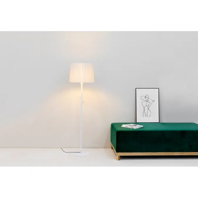 SAMBA White/ribbon beige floor lamp