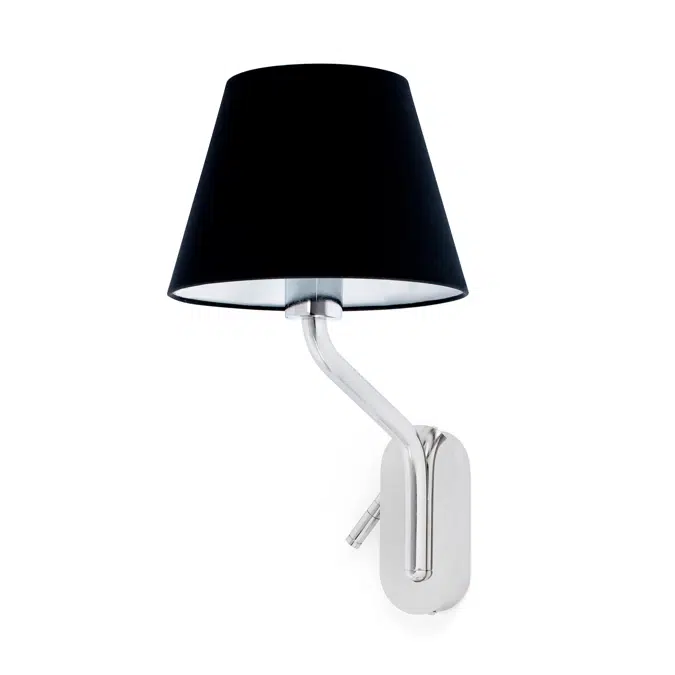 ETERNA Wandleuchte mit rechtsseitigem chrom/schwarzem Leser