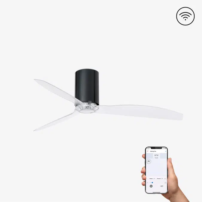 MINI TUBE FAN M Shiny black/transparent FAN M DC SMART