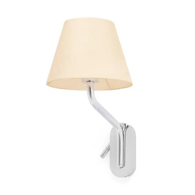 ETERNA Right chrome/beige table lamp with reader