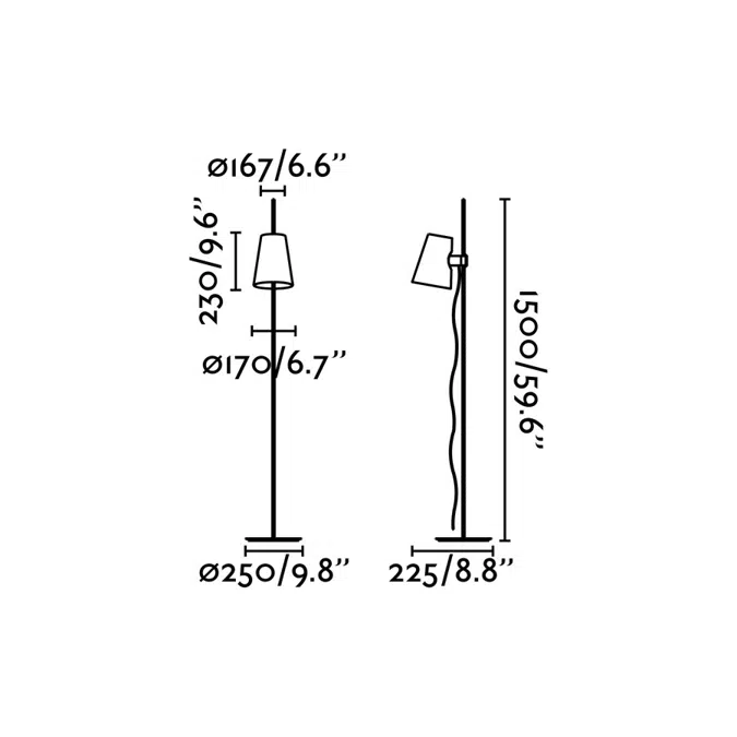 LUPE Lampadaire chrome