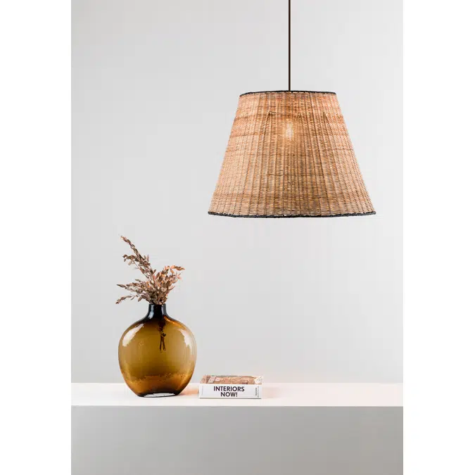 SUMBA Black/rattan pendant lamp