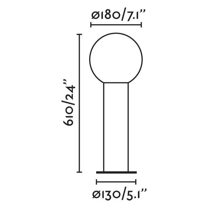 MOON 610 Lampada sopra muro grigio scuro
