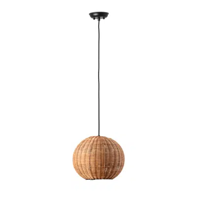 afbeelding voor HAKA 300 Black/rattan pendant lamp