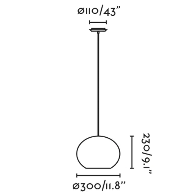 HAKA 300 Lampe suspension noire/rotin