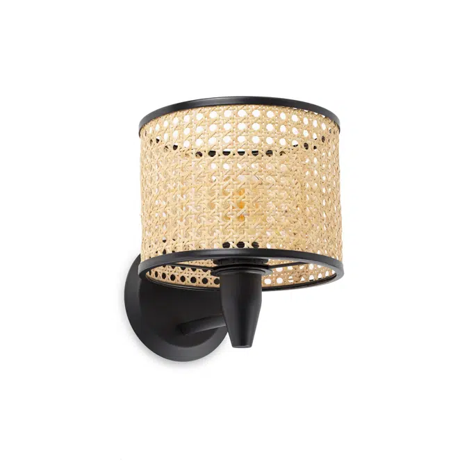 MAMBO Black/rattan wall lamp