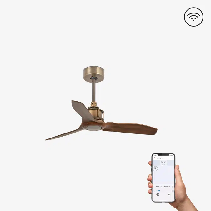 JUST FAN S Ventilatore da soffito oro vecchio/lengo 81cm SMART