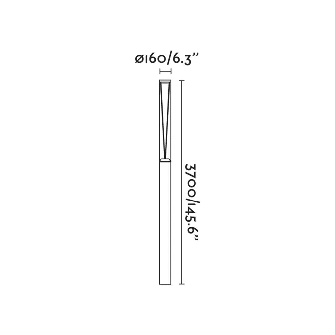 RUSH 3700 Dark grey pole lamp 2700K 180