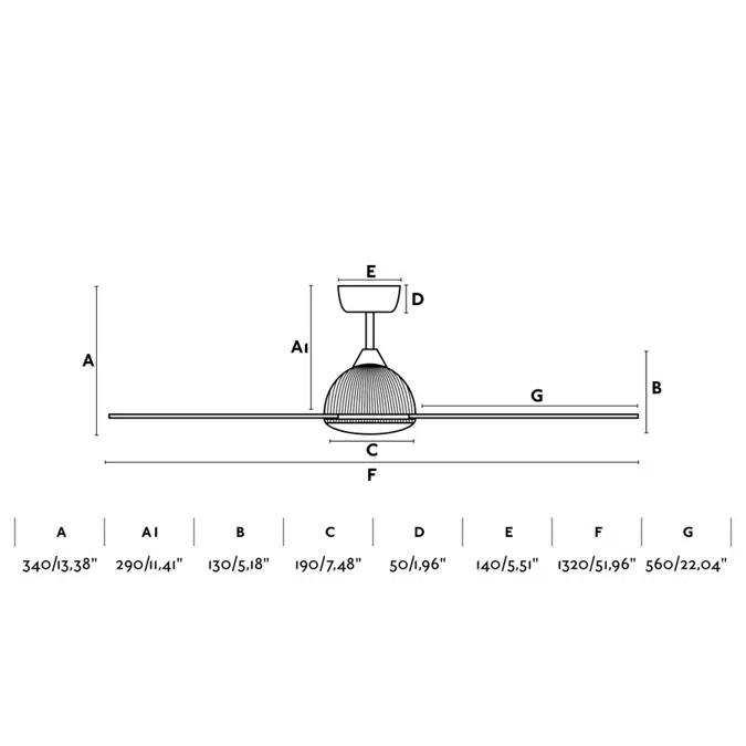GRID Dark fan with DC motor