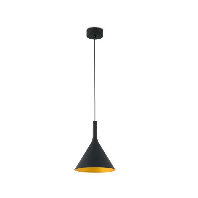 PAM 250 Lampe suspension noir et or