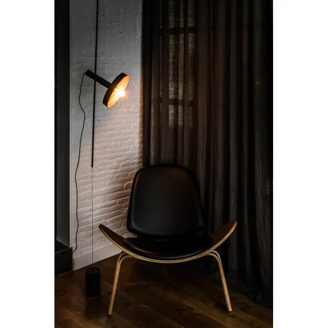 WHIZZ Lampe suspension/lampadaire noire/or