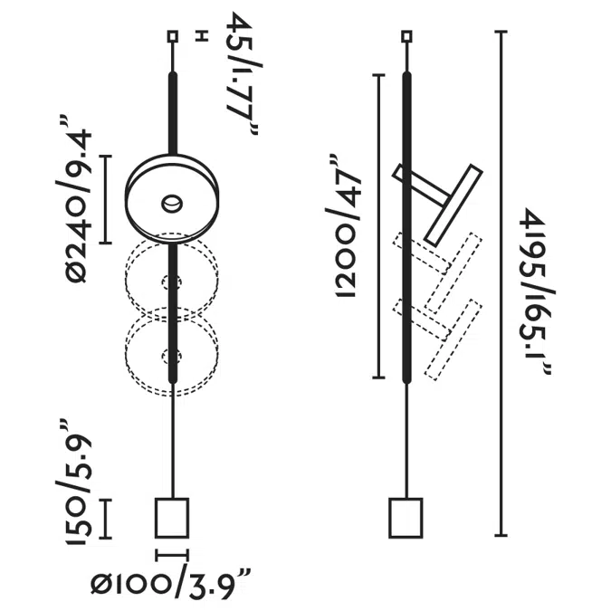 WHIZZ Lampe suspension/lampadaire noire/or