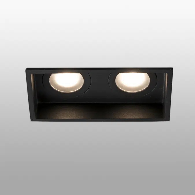 BIM objects - Free download! HYDE Black square recessed lamp 2L | BIMobject