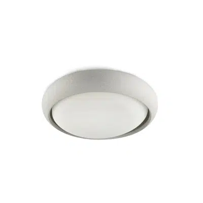 imagen para ANGA 295 es un plafón IP44 de color blanco, de diseño simplificado. El cuerpo de cemento recubre la fuente de luz favoreciendo el control de deslumbramiento. Una luminaria de diseño contemporáneo que dotará de personalidad tus espacios exteriores.