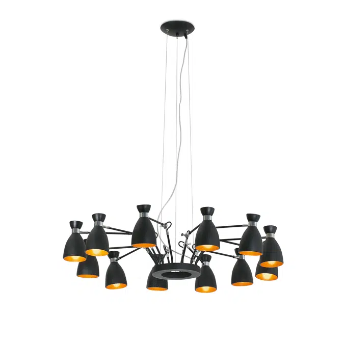 BIM objects - Free download! RETRO 12L Black and copper pendant lamp ...