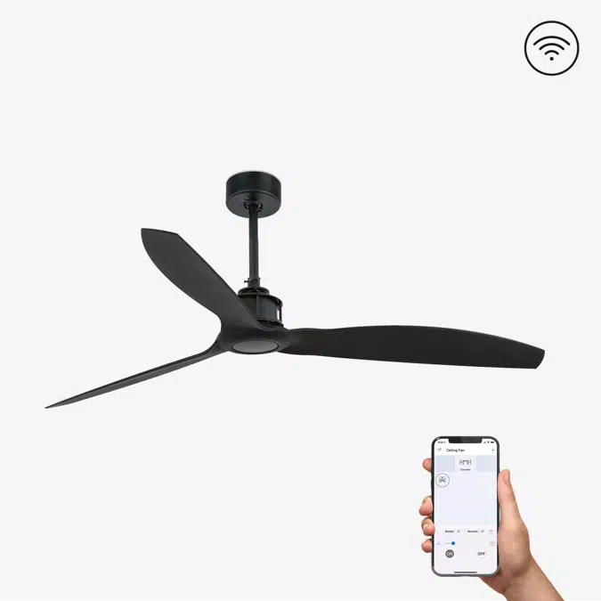 JUST FAN M Matt black fan DC SMART