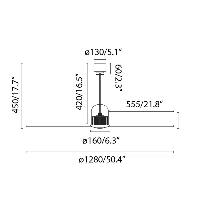 COPPER FAN M Schwarz/Holz-Ventilator