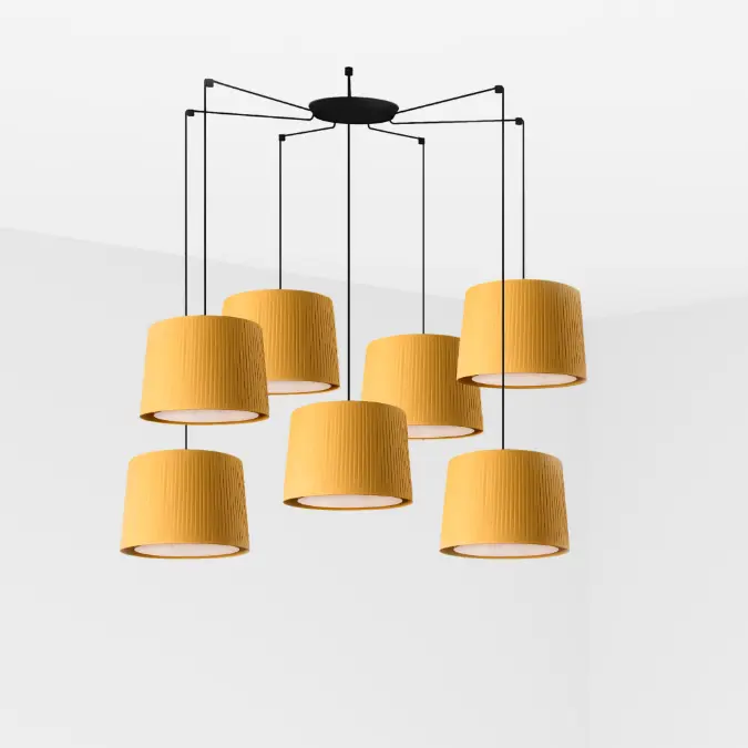 BIM objects - Free download! SAMBA 7L Black/yellow pendant lamp | BIMobject