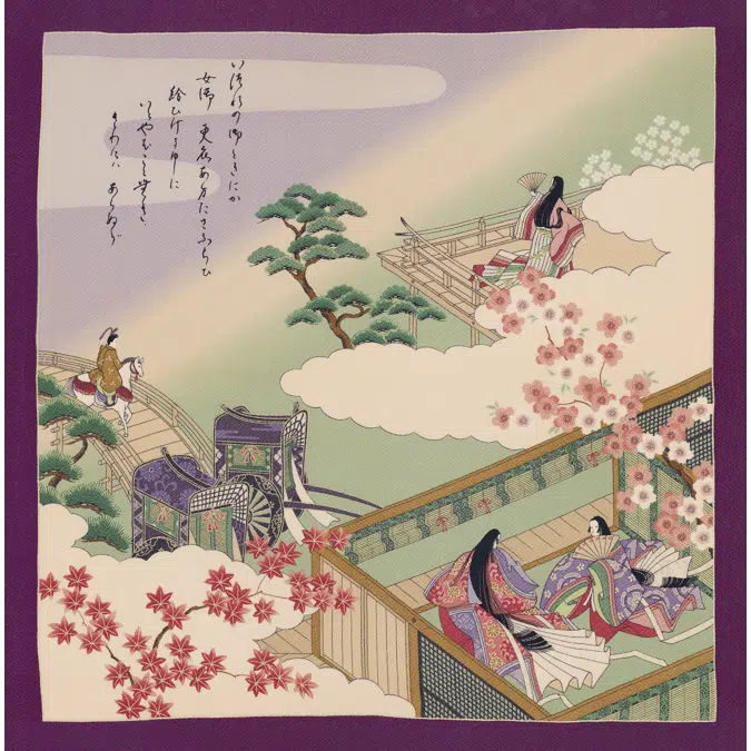 Fabric with the image of The Tale of Genji (Flower Party)[ 源氏物語（花宴） ]