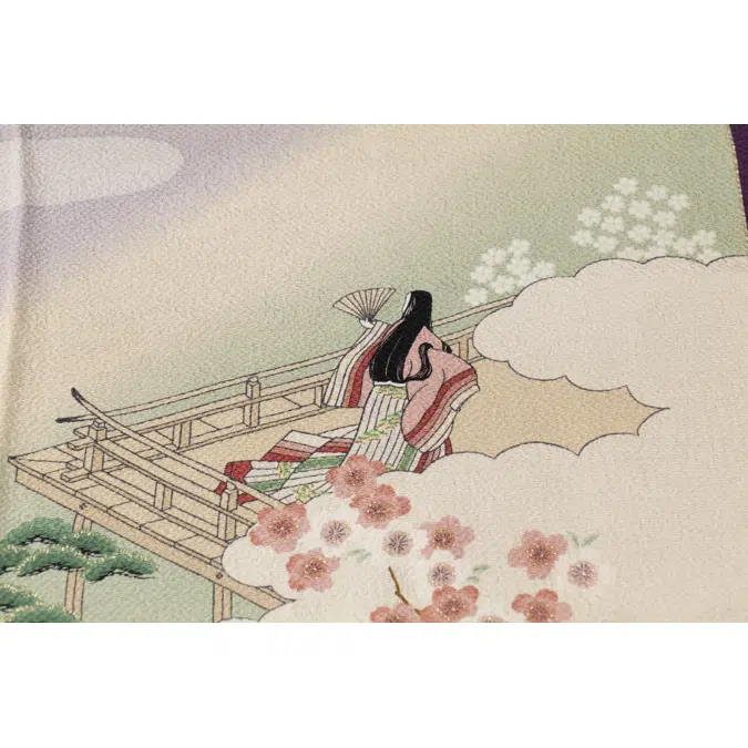 Fabric with the image of The Tale of Genji (Flower Party)[ 源氏物語（花宴） ]