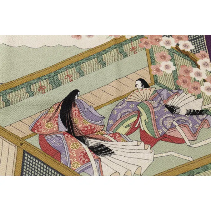 Fabric with the image of The Tale of Genji (Flower Party)[ 源氏物語（花宴） ]