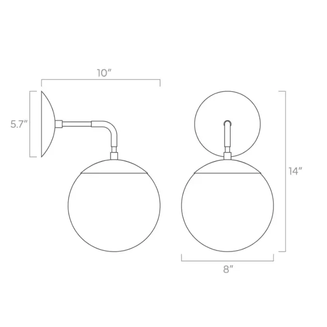 Color Cap Sconce 8"
