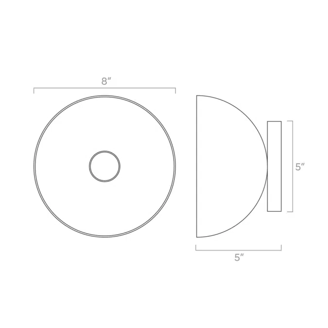 Color Hemi Sconce 8"