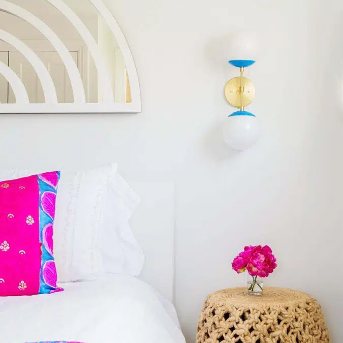 Color Cap Double Sconce 6"