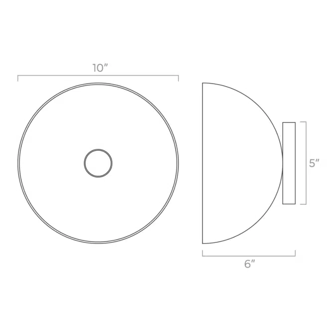 Color Hemi Sconce 10"