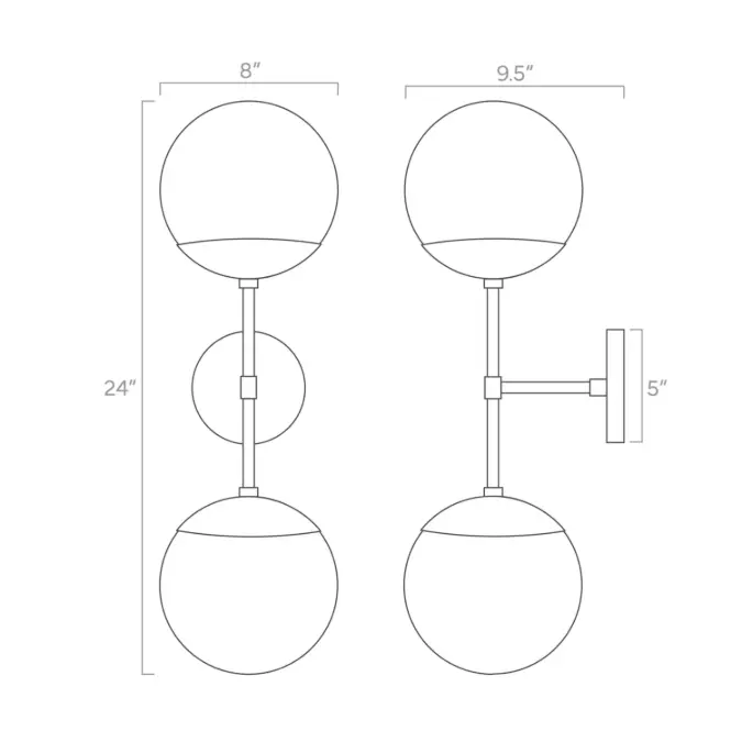 Cap Double Sconce 8"