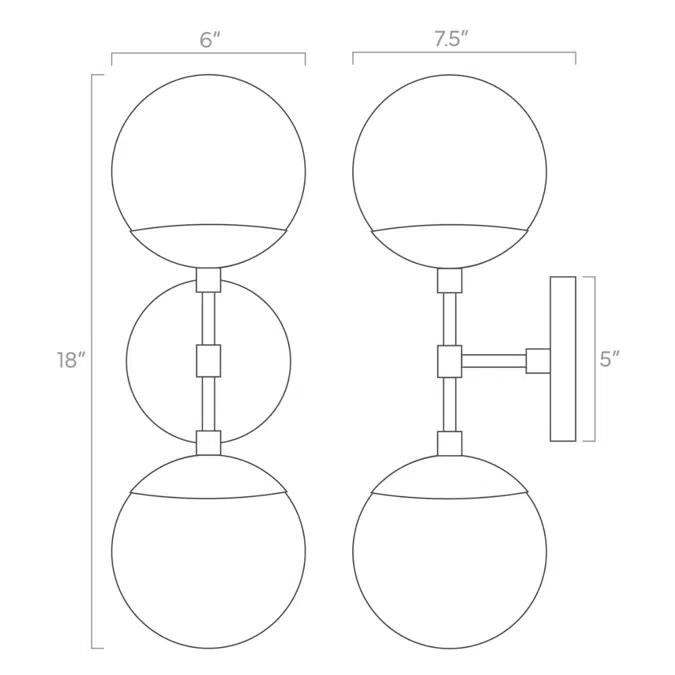 Cap Double Sconce 6"