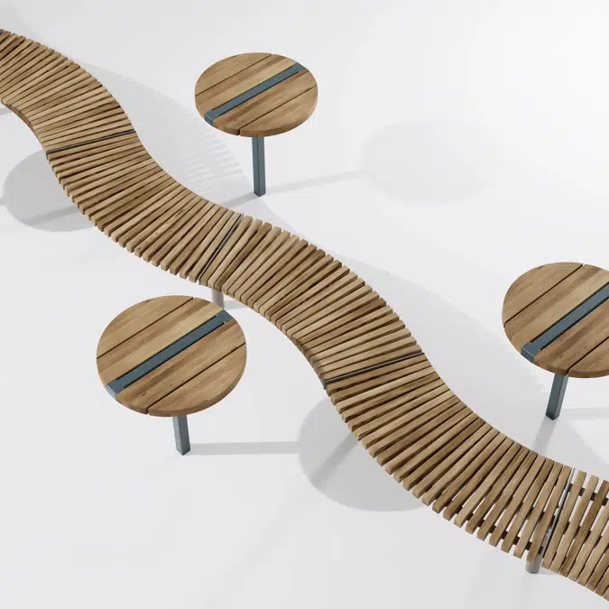 Modular bench SOLVEIG radius - SOL100