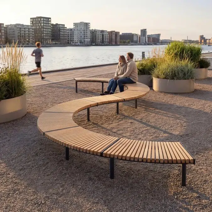 Modular bench SOLVEIG radius - SOL100