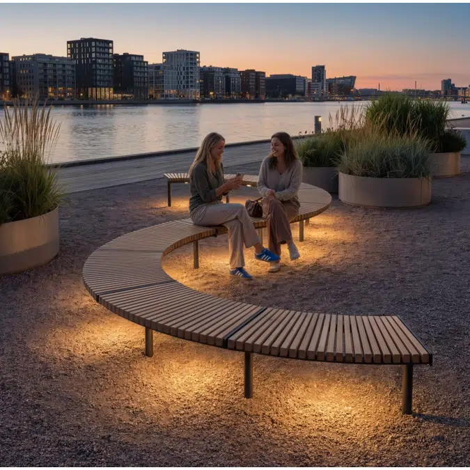 Modular bench SOLVEIG radius - SOL100