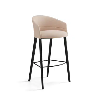 Image pour Copa Bar Stool Four Wooden Legs Base