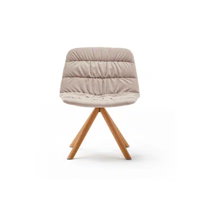 Image for Maarten Lounge Chair- Wooden swivel base and soft upholstered seat