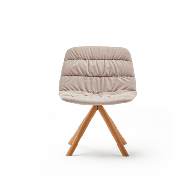 Image for Maarten Lounge Chair- Wooden swivel base and soft upholstered seat