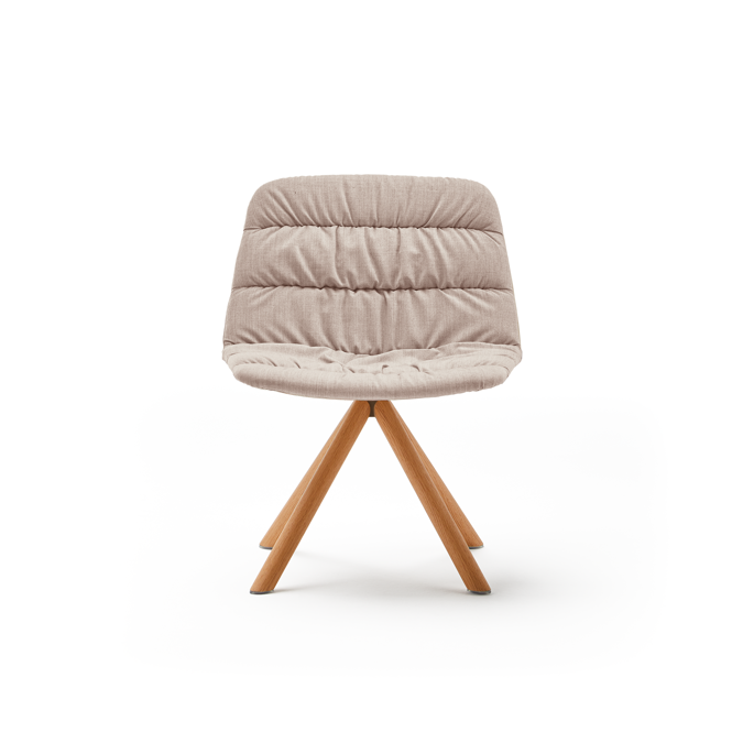 Maarten Lounge Chair- Wooden swivel base and soft upholstered seat