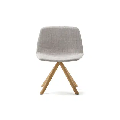 Image for Maarten Lounge Chair- Wooden swivel base and smooth upholstered seat