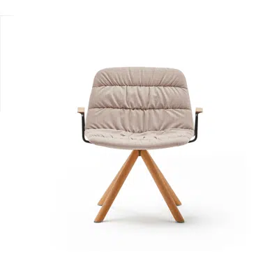 Immagine per Maarten Lounge Chair- Wooden swivel base and soft upholstered seat with armrest