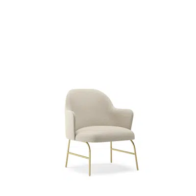 kuva kohteelle Aleta Lounge Chair - Four metal legs base with armrest
