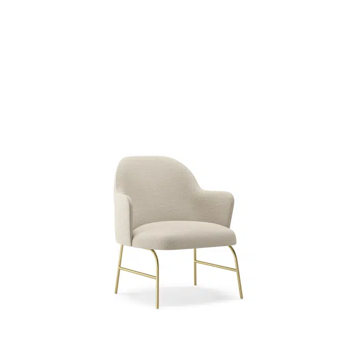 Aleta Lounge Chair - Four metal legs base with armrest