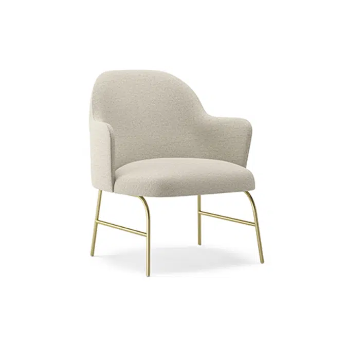 Aleta Lounge Chair - Four metal legs base with armrest