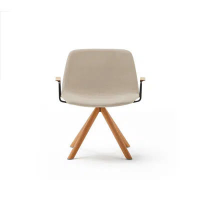 Immagine per Maarten Lounge Chair- Wooden swivel base and smooth upholstered seat with armrest