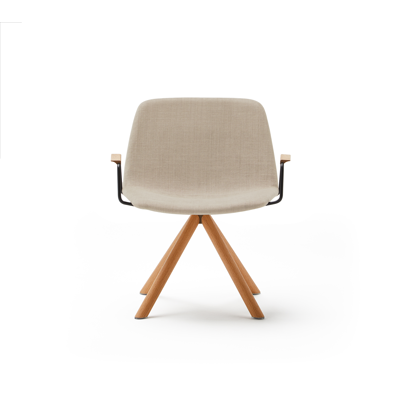 bild för Maarten Lounge Chair- Wooden swivel base and smooth upholstered seat with armrest