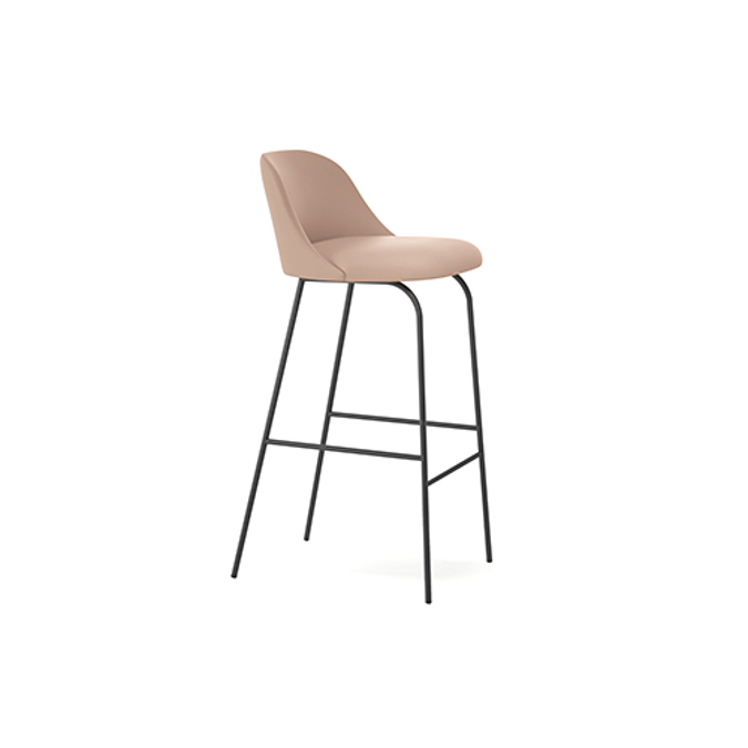 BIM objects Free download! Aleta Bar Stool Fixed Base Low Backrest