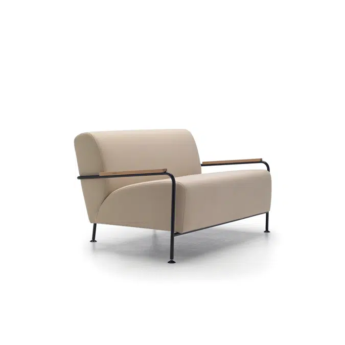 Colubi Armchair with wooden armrest