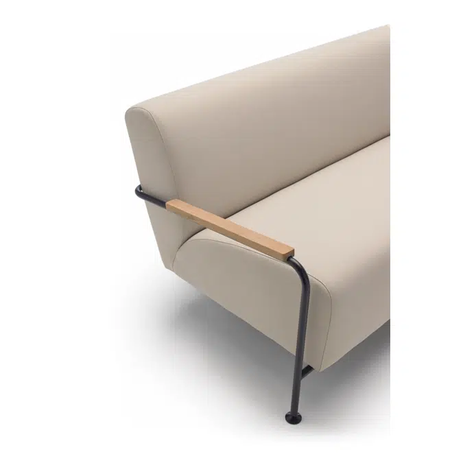 Colubi Armchair with wooden armrest