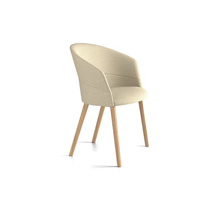 Copa Chair Four Wooden Legs Base