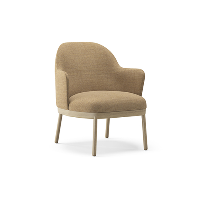 Aleta Lounge Chair - Four wooden legs base with armrest
